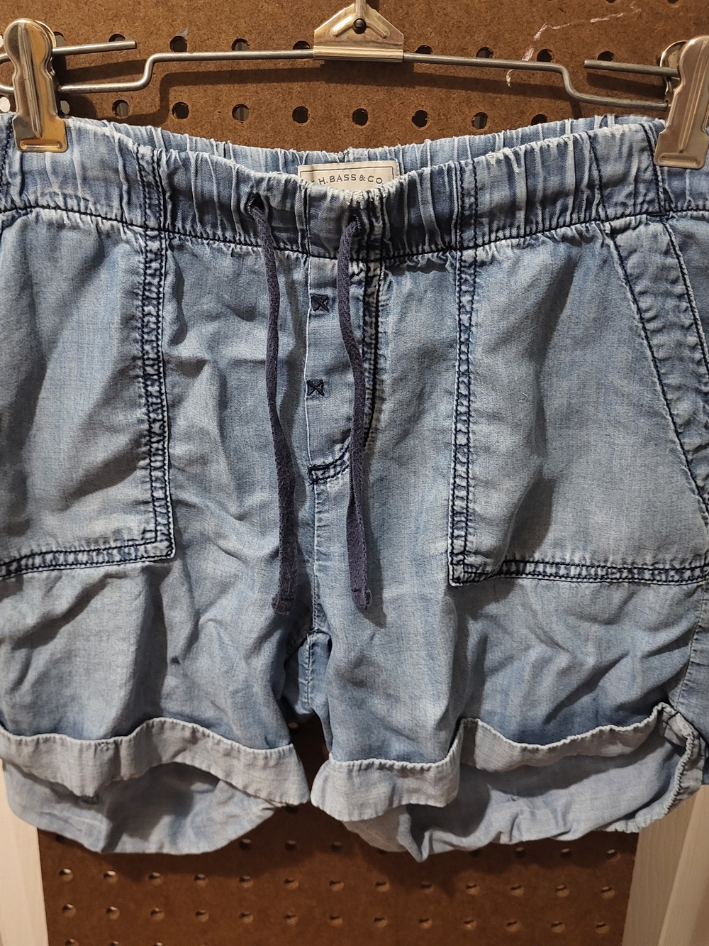 G.H. Bass & Co. Light Blue Chambray Drawstring Women's Shorts